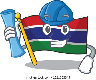 Architect flag gambia mascot shape the character
