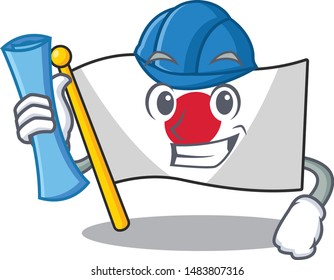 Architect flag Japan isolated with the character