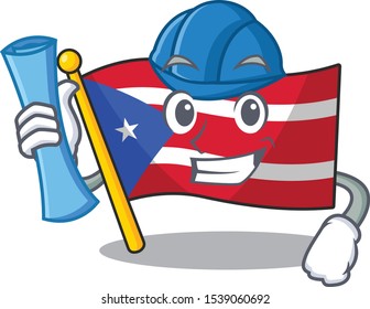 Architect flag puerto rico with the character