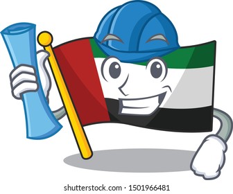 Architect flag united arab emirates isolated cartoon