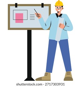 Ilustración multicolor plana del arquitecto