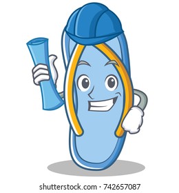 Architect flip flops character cartoon