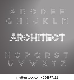 architect font type. vector illustration