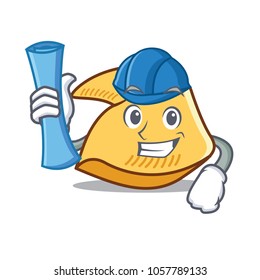 Architect fortune cookie character cartoon