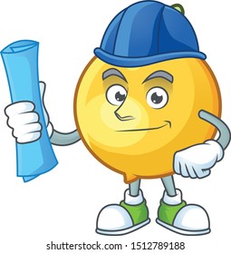 Architect fresh mundu cartoon mascot for herb