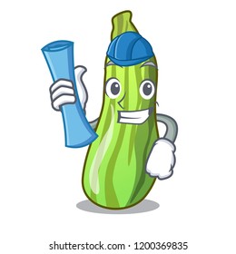 Architect fresh organic zucchini in cartoon bowl
