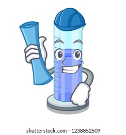 Architect graduated cylinder icon in outline character
