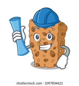 Architect granola bar character cartoon