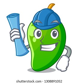 Architect green mango slices in the character