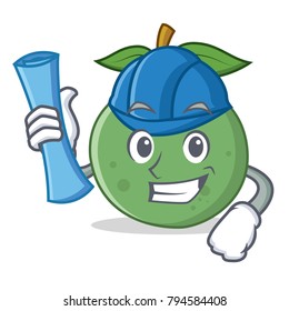 Architect guava character cartoon style
