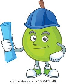 Architect guava fresh shape cartoon with mascot