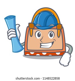 Architect hand bag character cartoon