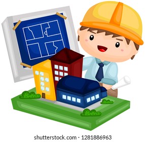 an architect and his planned buildings