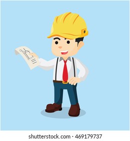 architect holding plan  illustration design
