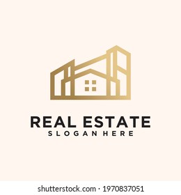 Architect home logo, of architectural design and industrial construction