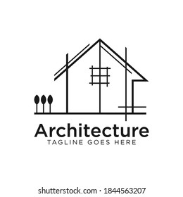 Architect House Logo Architectural Construction Design Stock Vector ...