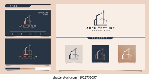 Architect house logo, architectural and construction design vector