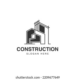 Logo de la casa de arquitectos, vector de diseño arquitectónico y de construcción