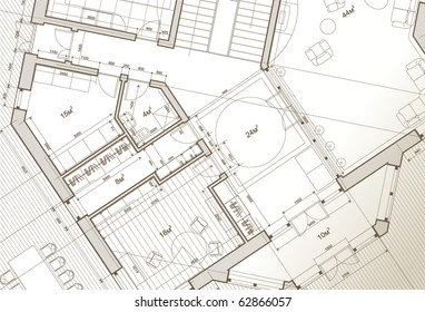 Architect House Plan: Vector Blueprint