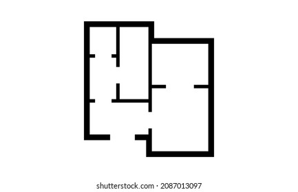 Architect house project, Apartment map, floor plan line icon symbol design. Vector isolated illustration
