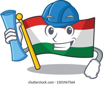 Architect hungary flag was hoisted on mascot pole