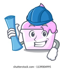 Architect ice cream paper cup character cartoon