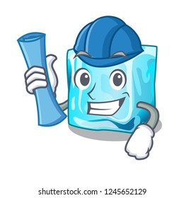 Architect ice cubes wiht mascot on above