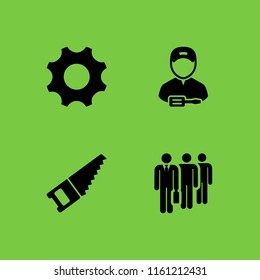 architect icon. 4 architect set with work tools and worker vector icons for web and mobile app