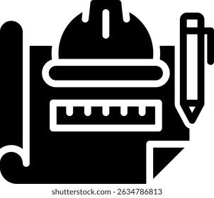 Ilustración vectorial de glifo de icono de arquitecto