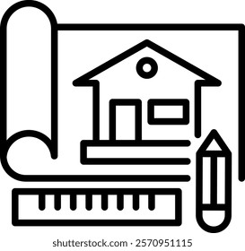 Architect Icon Line Vector Illustration