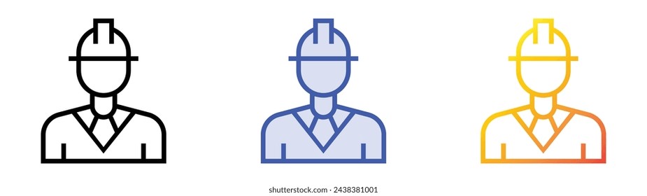 architect icon. Linear, Blue Fill and Gradient Style Design Isolated On White Background