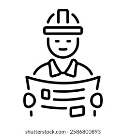 Architect icon in linear style 