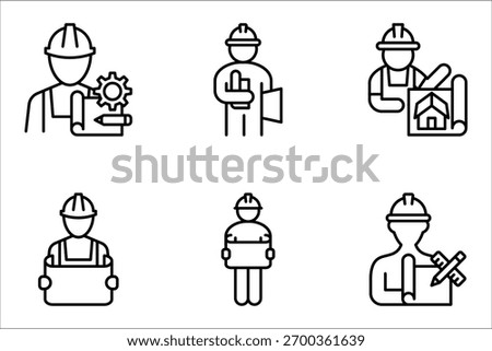 Architect icon set. Simple architect icon for social media, app, and web design vector illustration on white background