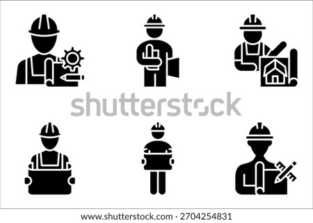 Architect icon set. Simple architect icon for social media, app, and web design vector illustration on white background