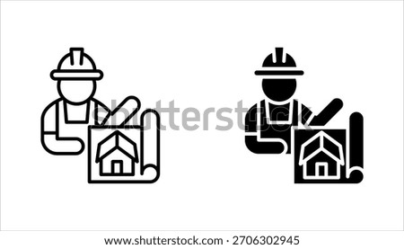 Architect icon set. Simple architect icon for social media, app, and web design vector illustration on white background