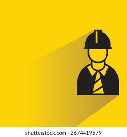 Icono del arquitecto con la sombra sobre fondo amarillo