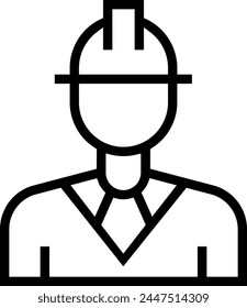 icono de arquitecto. Diseño de estilo lineal delgado aislado sobre fondo blanco