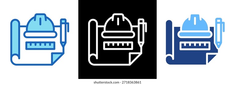 Ilustração de vetor de estilo triplo de ícone do Architect