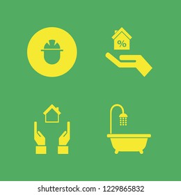 architect icon. architect vector icons set bathroom shower, hands house, hand house and builder