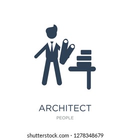 architect icon vector on white background, architect trendy filled icons from People collection, architect vector illustration