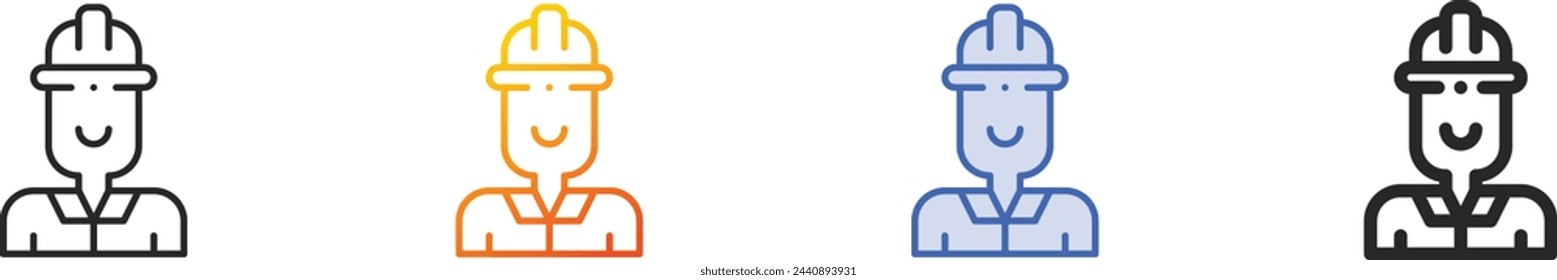 architect icon.Thin Linear, Gradient, Blue Stroke and bold Style Design Isolated On White Background