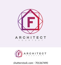 architect initial Letter F Logo design