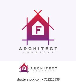 architect initial Letter F Logo design