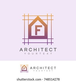 architect initial Letter F Logo design