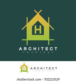 architect initial Letter H Logo design