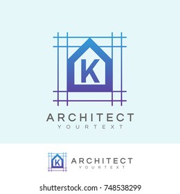 architect initial Letter K Logo design