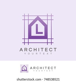 architect initial Letter L Logo design