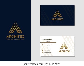 Architect Initial letter a logo and business card design template