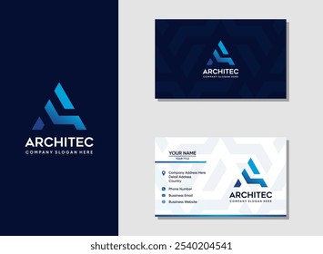 Architect Initial letter a logo and business card design template