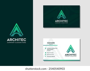 Architekt Anfangsbuchstabe, Logo und Visitenkarten-Entwurfsvorlage